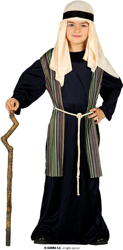 Fiestas Guirca - Kinderkostuum Sint Jozef herder blauw 5-6 jaar