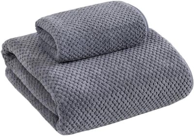 Handdoeken-badhanddoeken-badlaken-grote badhanddoek van koraalfleece - zachte, snel drogende strandhanddoek - zacht en huidvriendelijk -grijs-90x170cm