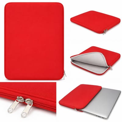 Laptophoes 15.6 inch - Laptoptas - Laptop Sleeve/Case/Hoes - Tas - 15.6 inch geschikt voor Medion Akoya / MEDION ERAZER / MEDION S15450 / MEDION E15303 / MEDION E6247 - 15.6 inch - LB942 Rood