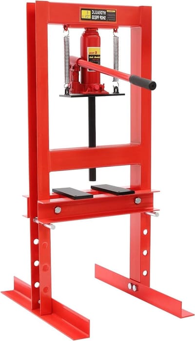 Werkplaatspers - Frame pers - Onderdelen Persen - 6 Ton Druk - 125 mm Slag - Rood