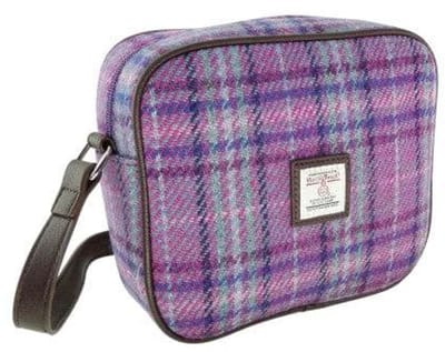 Schoudertas Almond Paars en Mint Tartan - 19x21x7 - Harris Tweed - Glen Appin of Scotland