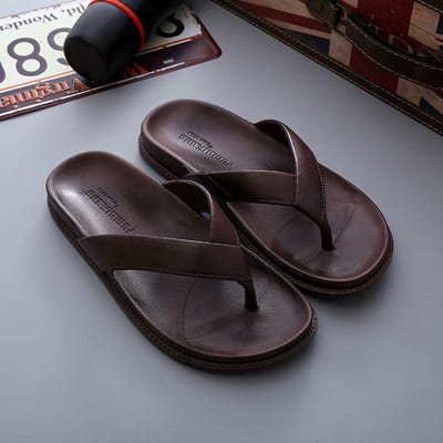 WTEMPO Zomerslippers voor heren Gepersonaliseerde lichtgewicht buitenslippers met zachte zool Antislip strandschoenen voor binnen 39 bruin