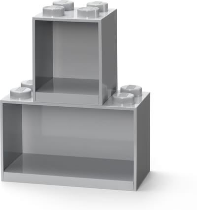 LEGO - Iconic Wandschap Brick 4 en 8 - Polypropyleen - Grijs
