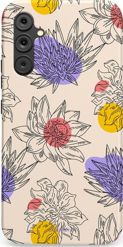 Casetastic Hoesje Geschikt voor Samsung A34 (5G) - Stijlvolle Beschermende Duo-layer Case - Bloemenschets