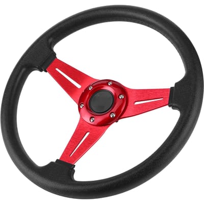 Volant de Course Drifting 350mm14in Remplacement Accessoire Modifié UniverselRouge rouge