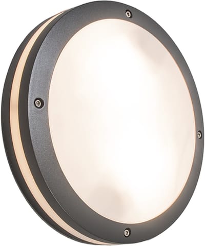 QAZQA glow - Moderne Plafondlamp en wandlamp voor buiten - 2 lichts - Ø 300 mm - Donkergrijs - Buitenverlichting