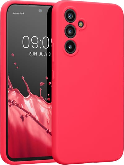 kwmobile telefoonhoesje geschikt voor Samsung Galaxy A54 5G - TPU backcover met siliconen coating - Smartphone case in neon roze