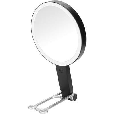 Verlicht Vergrootglas Make-up Spiegel Dubbelzijdig 1X 30X LED Spiegel USB Oplaadbaar 3 Kleuren zwart
