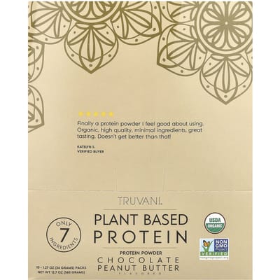 Plantaardig Eiwit, Chocolade Pindakaas, 10 Zakjes, 36G (1.27Oz) Elk