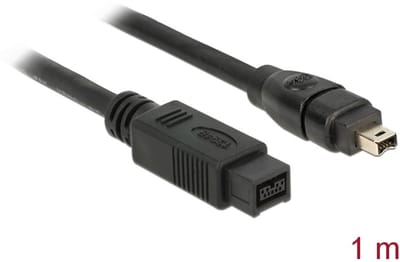 Delock FireWire Aansluitkabel [1x FireWire (400) stekker 4-polig - 1x FireWire (800) stekker 9-polig] 1 m Grijs