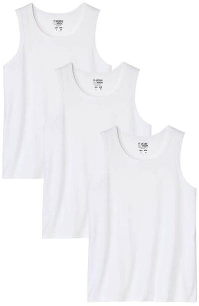 ATLAS FOR MEN - Set van 3 effen tanktops - Heren - Verkrijgbaar in grote maten - L