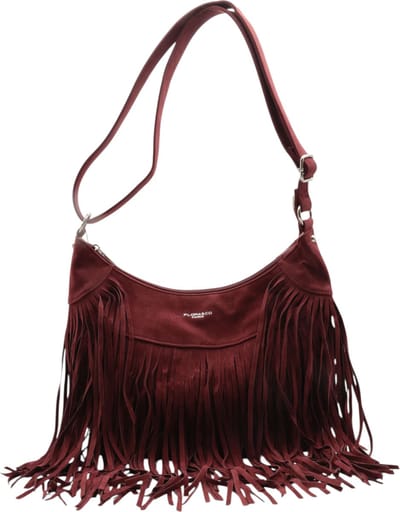 Flora&Co - Handtas - Suede look - bordeaux - rood