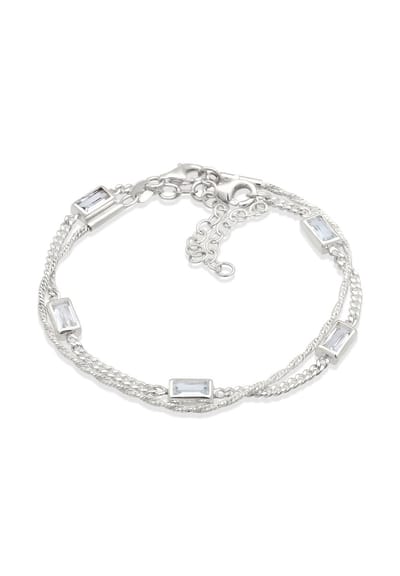 Elli - Armband - Armband Set Vrouwen Rechthoek Armbanden Topaas Smaragdgeslepen Wit 925 Sterling Zilver 16 cm -