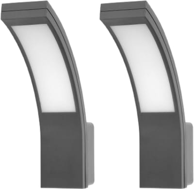 Set van 2 - Buitenlamp PIRYT - Tuinverlichting 4000K - Buitenverlichting/Wandlamp buiten met IP54 - Muurlamp 800lm - Grijs