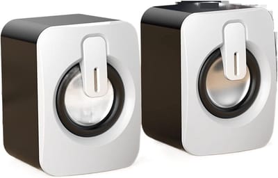 Mini Computer Speaker - Bekabelde luidsprekers - Muziek Luisteren - 3D Stereogeluid - Medium formaat - Wit