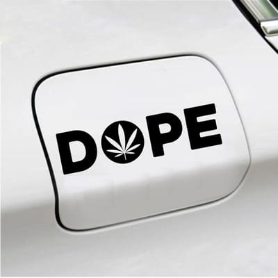 Bumpersticker - Dope - 4,5 X 17 - Zwart