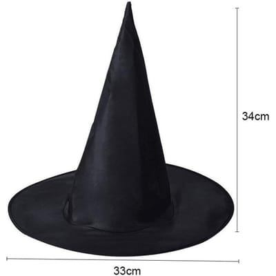 Halloween Heksenhoed Zwart Plissés Tovenaars Hoeden Geschikt Voor Vrouwen Mannen Maskeradefeest Carnavalskostuum Cosplay Accessoires Halloween Decoraties black