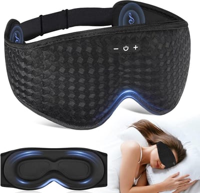 Comfortabel 3D Slaapmasker met Bluetooth Hoofdtelefoon, Ideaal voor Reizen, Naps en Zijslapers, 10 Uur Speeltijd, Ademend en Donker voor Ontspanning