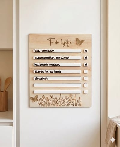 Lievf - To do planner kind 7+ – Herbruikbare weekplanner met whiteboardstift