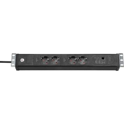 Premium-Web-Line stekkerdoos 2-voudig zwart 3m H05VV-F 3G1,5 19" formaat