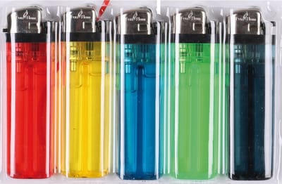 Urban Living Wegwerp aanstekers - 5x stuks - gekleurd - 8 cm - kunststof