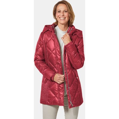 Lang gewatteerd jack met mooie voering - donkerrood - Gr. 40 van Goldner Fashion