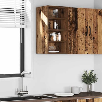 vidaXL - Bovenkast - Riga - 30x29,5x60 - cm - bewerkt - hout - oud - houtkleurig