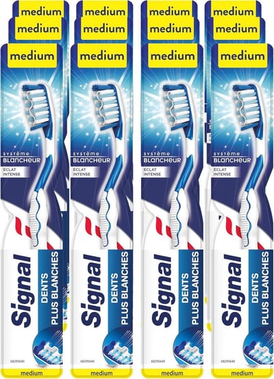 Tandenborstel Whitening System - Intensieve Glans - Wittere Tanden - Set van 12 - 87% Gerecycled Kunststof - Medium
