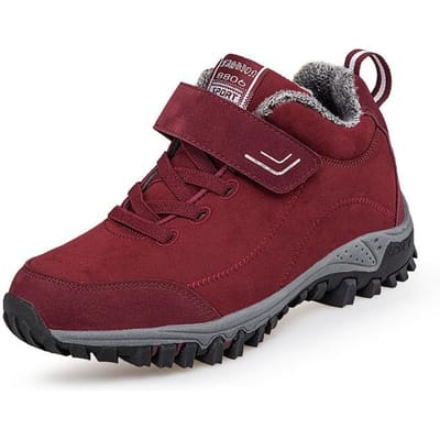 Bottes d'hiver pour hommes avec fourrure chaude neige femmes bottes antidérapantes hommes travail chaussures décontractées baskets montantes bottines en caoutchouc grande taillecf4 36 rouge