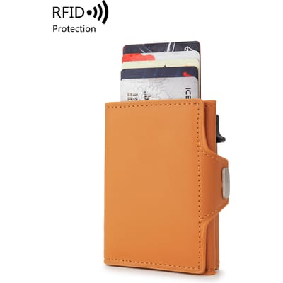 RFID herenportemonnee creditcardhouder PU leer mini portemonnee automatische pop-up multifunctionele bankpashouder