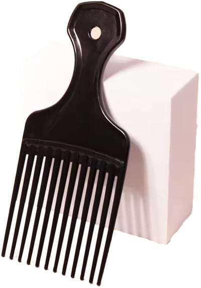 Afrokam - Afro kam - Kam voor Afrikaans haar - Kroeshaar kam - Zwart - Kunststof - 16CM - Kam voor krullend haar - CHPN