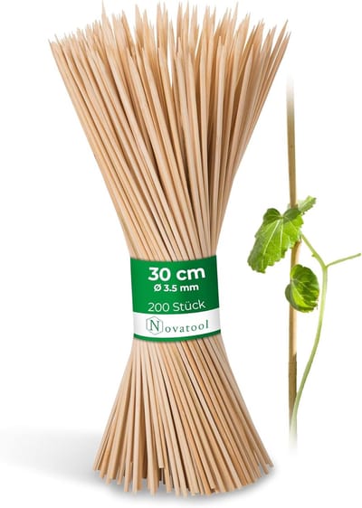 200x gespleten stokjes 30 cm x 3,5 mm I Naturel I Trellis tomatenstokjes bamboe plantenstokjes houten stokjes voor orchideeën plantenstokjes bloemenstokjes