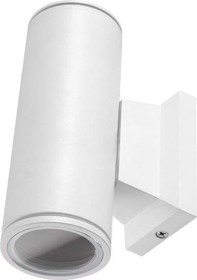 Buitenlamp rond wit | dubbele GU10 lampvoet voor twee spots | waterdicht IP65
