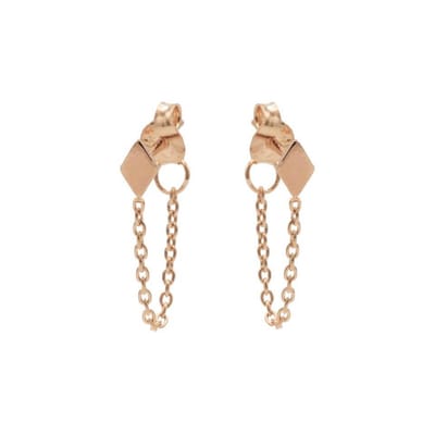 Karma Oorbellen Chain Diamond Rosé