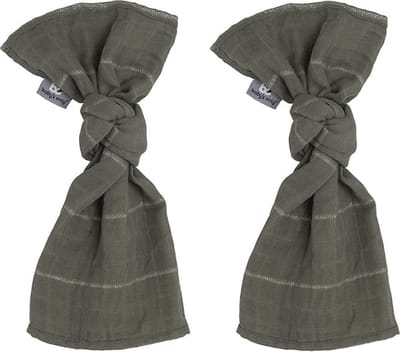 Baby's Only Baby swaddle - Inbakerdoek - Hydrofiele doeken Sparkling - Khaki - 65x65 cm - 100% katoen - Met subtiel glittertje - 2 stuks