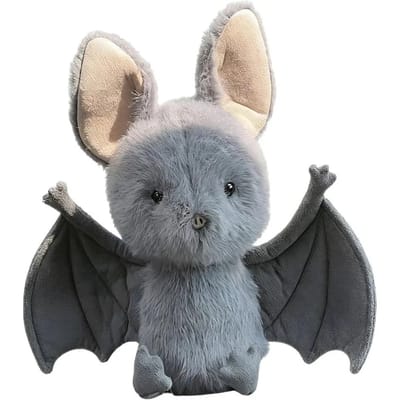 Jc Brooks Vleermuis Schattige Grijze Vleermuis Pluche Speelgoed Zacht Knuffeldier Kawaii Halloween Cadeau Voor Kinderen Verzamelspeelgoed Pluche Pop Voor Huisdecoratie zwart