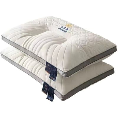 Oreiller en coton tricoté à bords tridimensionnels Space Capsule Oreiller en latex zoné Oreiller de sommeil cervical confortable Oreiller en velours de plumes