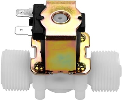 Waterinlaatventiel DC 12V DN20 G3/4 - Elektrisch Magnetisch Solenoïde Ventiel voor Waterinlaat, Normaal Gesloten, Kunststof, Voor Tuinirrigatie en Waterbeheer