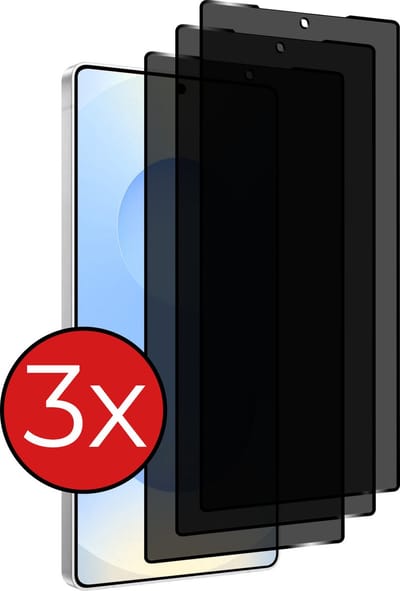 Screenprotector - 3 Stuks - Geschikt voor Samsung Galaxy S25 Ultra - Privacy Filter - Beschermglas - Gehard Glas - Tempered Glass - Screen Protector