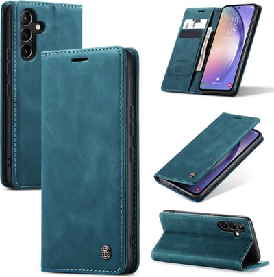 Casemania Hoesje Geschikt voor Samsung Galaxy A15 - Emerald Green - Dunne Portemonnee Book Case - Slim Wallet Case met Pasjeshouder