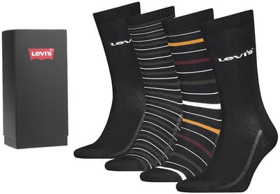 Levi's heren giftbox 4P sokken stripe multi