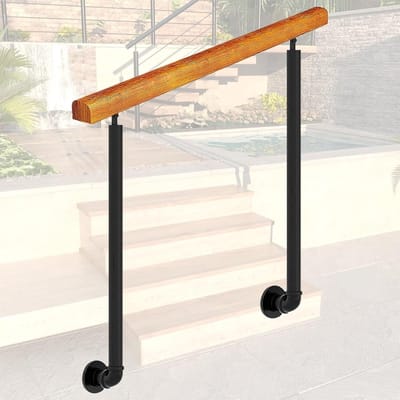 Trapleuning - Steunbeugel - Veiligheid Treden - Verstelbare Hoek - 85 cm Hoogte - Zwart