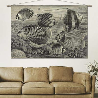 Wandkleed-XL Gravure koraalvissen