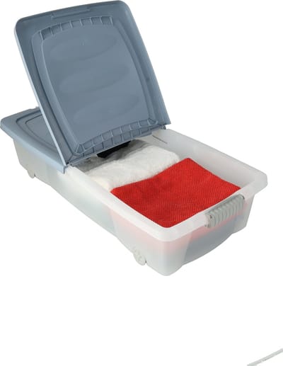 Opbergbox 32L - Transparant Onderbedbox met Blauwe Flexibele Deksel - 79x39x17 cm - Slaapkamer-box -OP-320