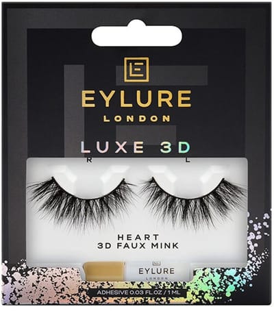 Eylure London Wimpers Luxe 3D heart 3D Faux Mink + lijm