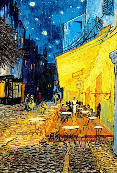 Legpuzzel Nachtcafé - Puzzel 1000 stukjes - Ontspanning thuis - Iconisch kunstwerk - 49 x 72 cm - Meerdere kleuren