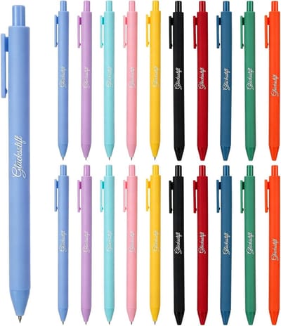 Gelukspennen set van 20 stuks, zwarte balpennen voor aanmoediging, goede wensen en cadeaus voor vrienden en familie