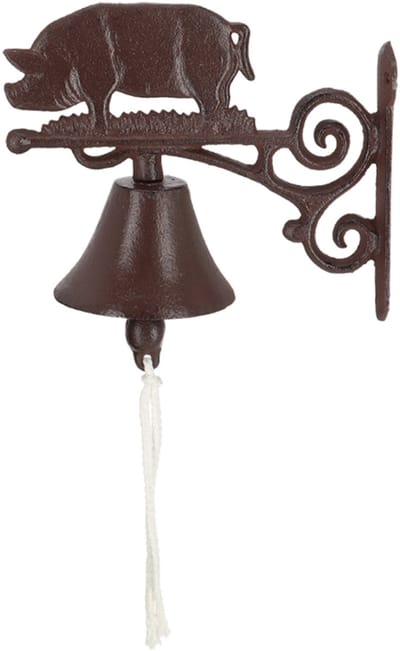 Esschert design Deurbel varken - gietijzer - L20 cm - vintage - klassieke deurbel - bel