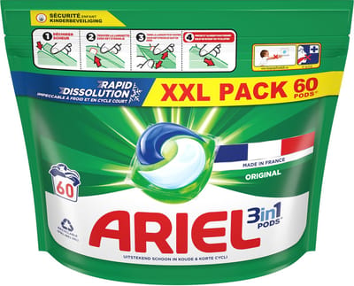 Ariel 3in1 Wasmiddel Pods - Original - 2 x 60 Wasbeurten - Voordeelverpakking