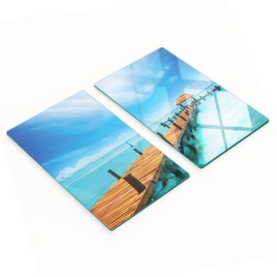 Glazen serveerplanken voor in de keuken met een afbeelding van een Mexicaanse pier, 2x30x52 cm